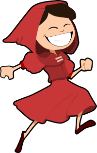 Jumping Girl Dressed in Red