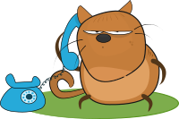 katze mit telefon