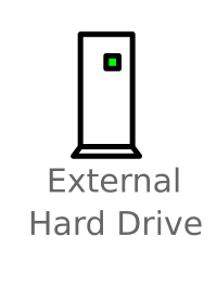 External Hard Drive Labelled
