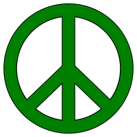 Green Peace Symbol, Black Border