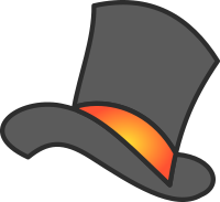Gray Yellow Orange Top Hat
