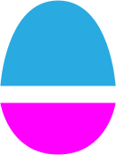 Magenta and blue egg.