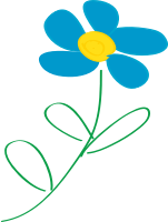 Whimsical Blue Flower