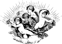 cupids with flowers