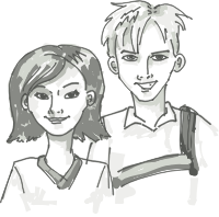 two smiling youths