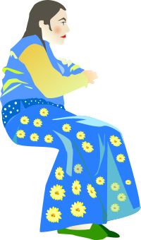 Woman in a Blue Dress