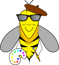 Hipster bee artist