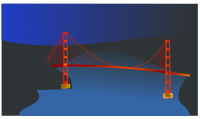 Golden Gate bridge by night