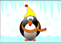 Pinguin in the winter