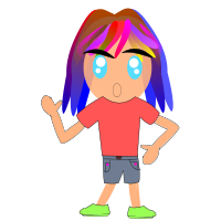 Pink and Blue Haired Kid