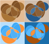 Abstract geometric circle compositions