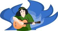 bard woman playing gitar