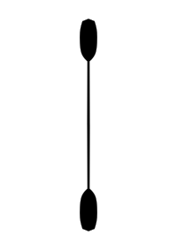 Kayak Paddle, blades flat