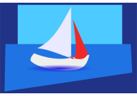 abstract sailing boat