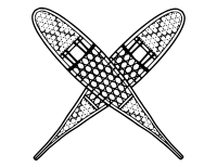 A pair of crossed snowshoes