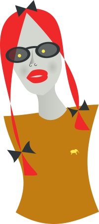 Lady with yellow eyes and long neck