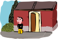 Sad man on his knees