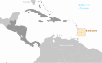 Barbados location label