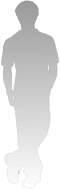 shadow of person - standing leg cross and put hands in the pockets