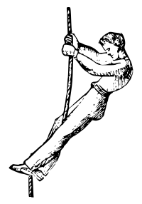 Man climbing a rope 2