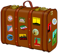 Suitcase with stickers
