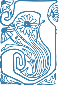 Initial I with flowers