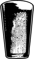 Pint of Beer Detailed Black and White