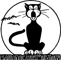 Black cat and moon