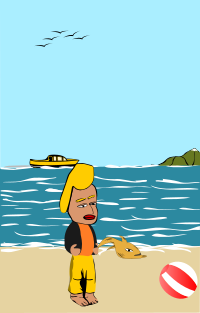 Walking at the beach