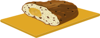 Christmas bread on cutting board