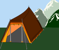 Big tent with three sticks