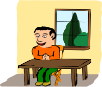 Sitting at the table