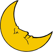Smiling crescent moon