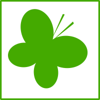 Eco green butterfly icon