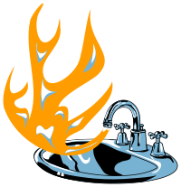 flaming sink