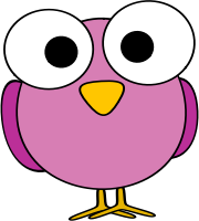 Pink googley-eye bird