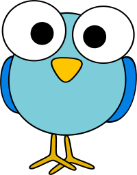 Blue googley-eyed bird