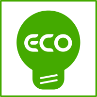 eco light bulb green icon