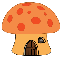 Orange mushroom house
