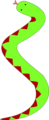 Green snake with red belly