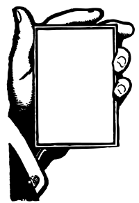 hand holding blank card