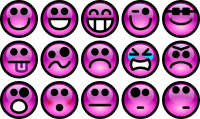 Glossy Smiley Set 4