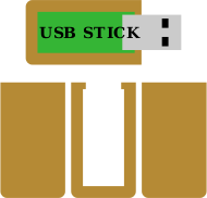 USB Stick, original size for own wooden casing