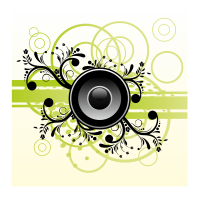 Speaker on abstract background