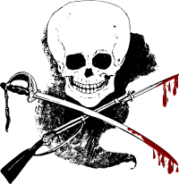 Skull, Gun, Sword and Blood