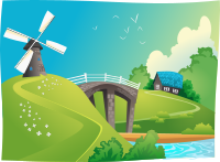 Windmill in landscape