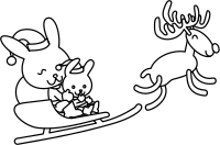 Santa Bunny Coloring Page