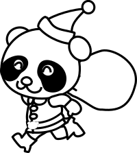 Santa Panda Coloring Page