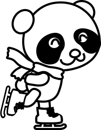 Skating Panda Coloring Page