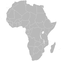 Map of Africa showing Ethiopia